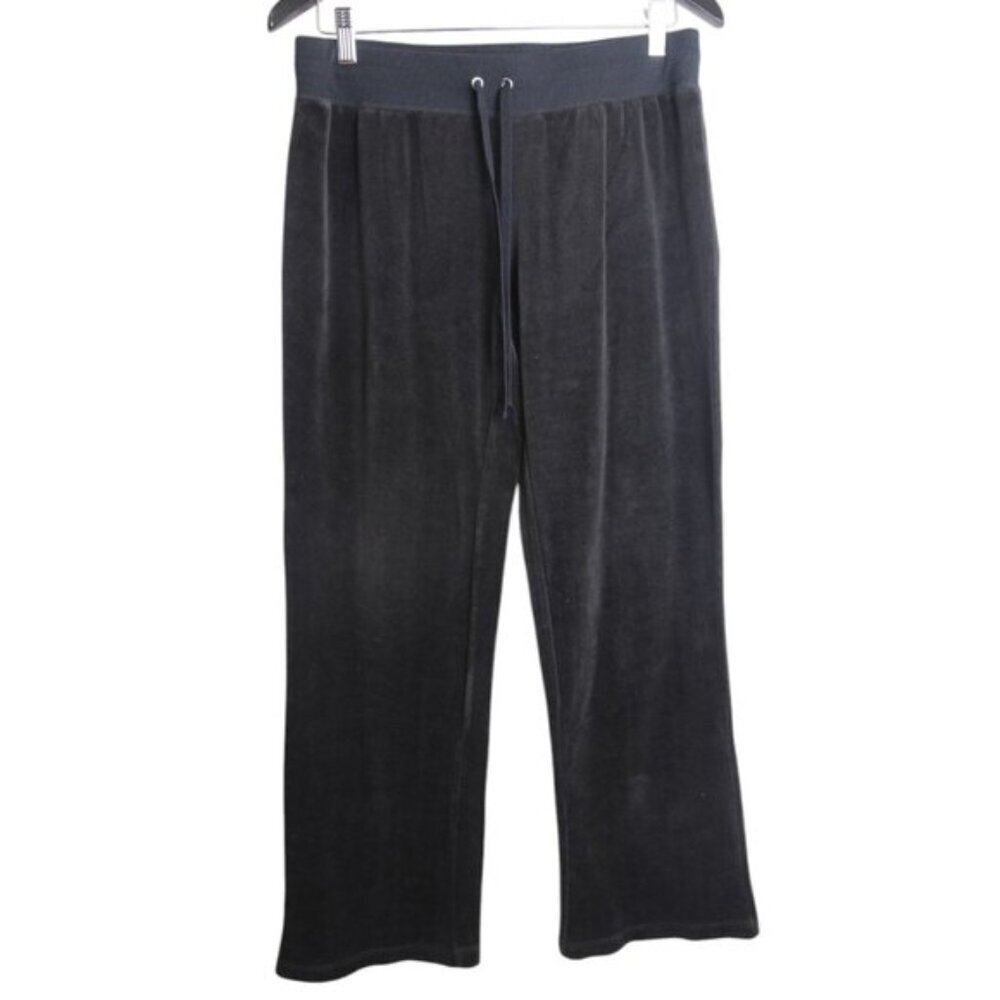 Vintage Bobbie Brooks Velour Loungewear Black Pants Size Large